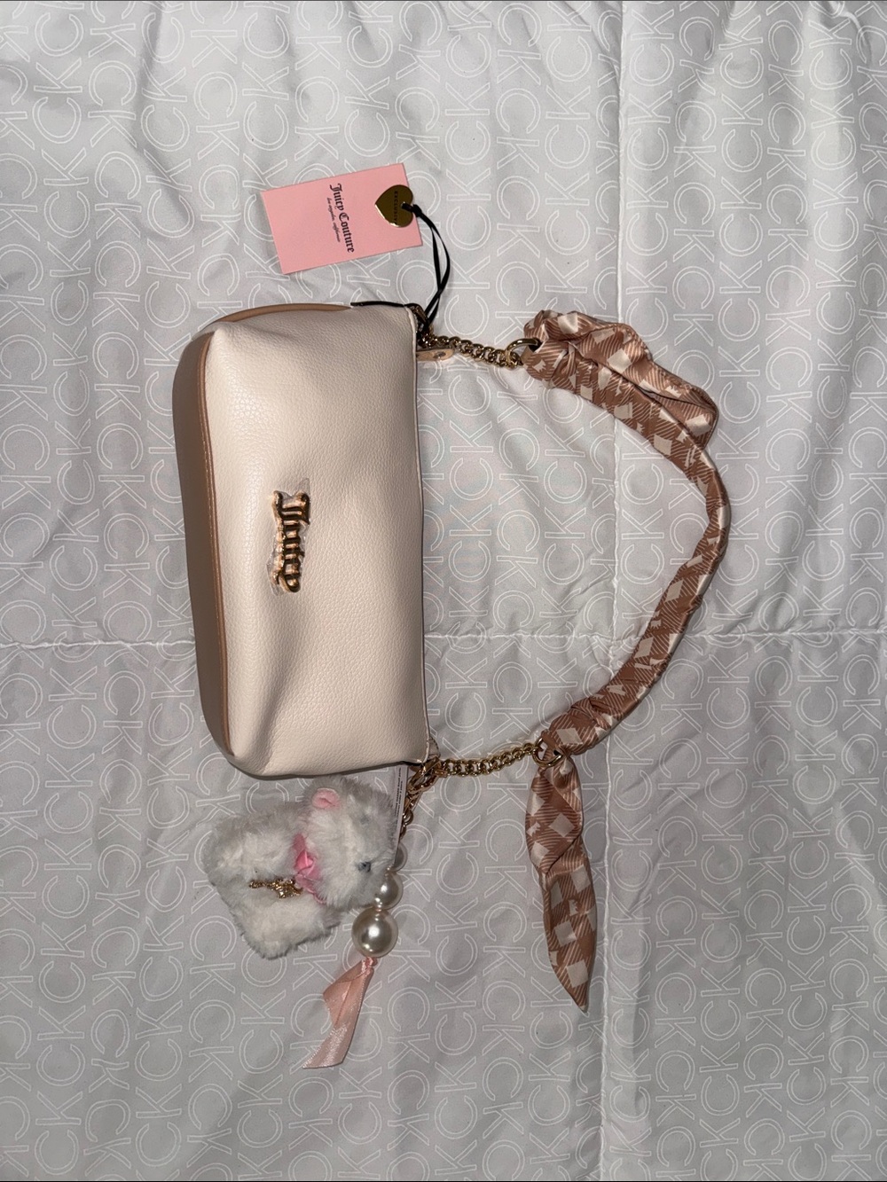 Ted Baker Cream and Brown Shoulder Bag with Chain Strap